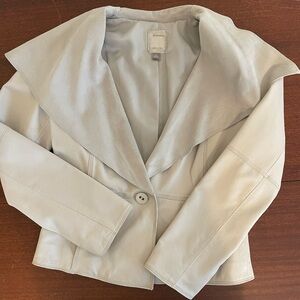XS J Jill White/cream Suede and Leather Jacket